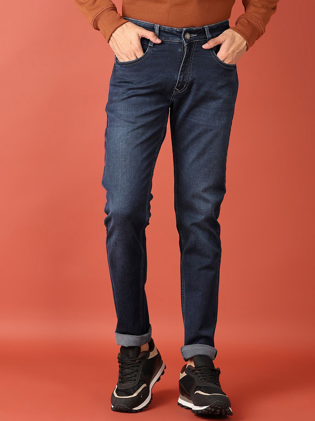 

V-Mart Men Slim Fit Light Fade Stretchable Jeans, Blue