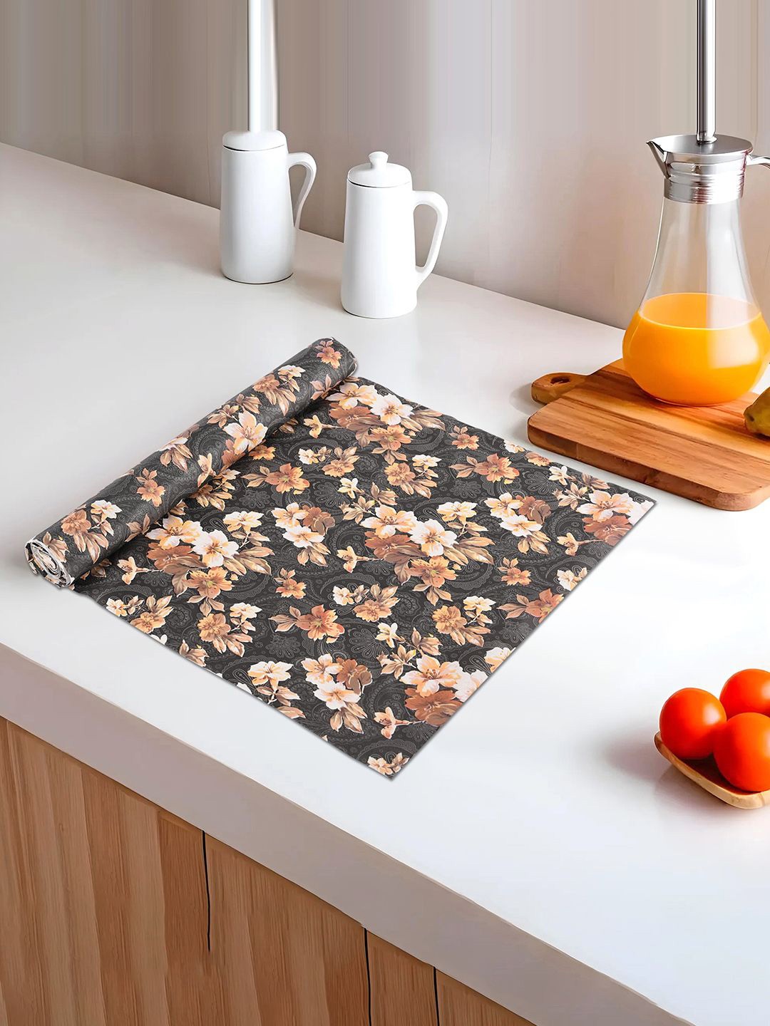 

Kuber Industries Grey & Brown Water Resistant Shelf Liner Organiser