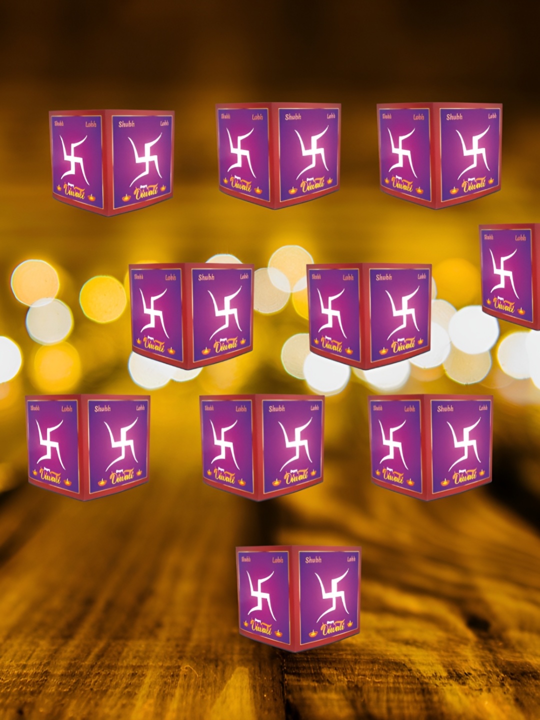 

Special You Maroon & White 20 Pieces Swastik Candle Holders