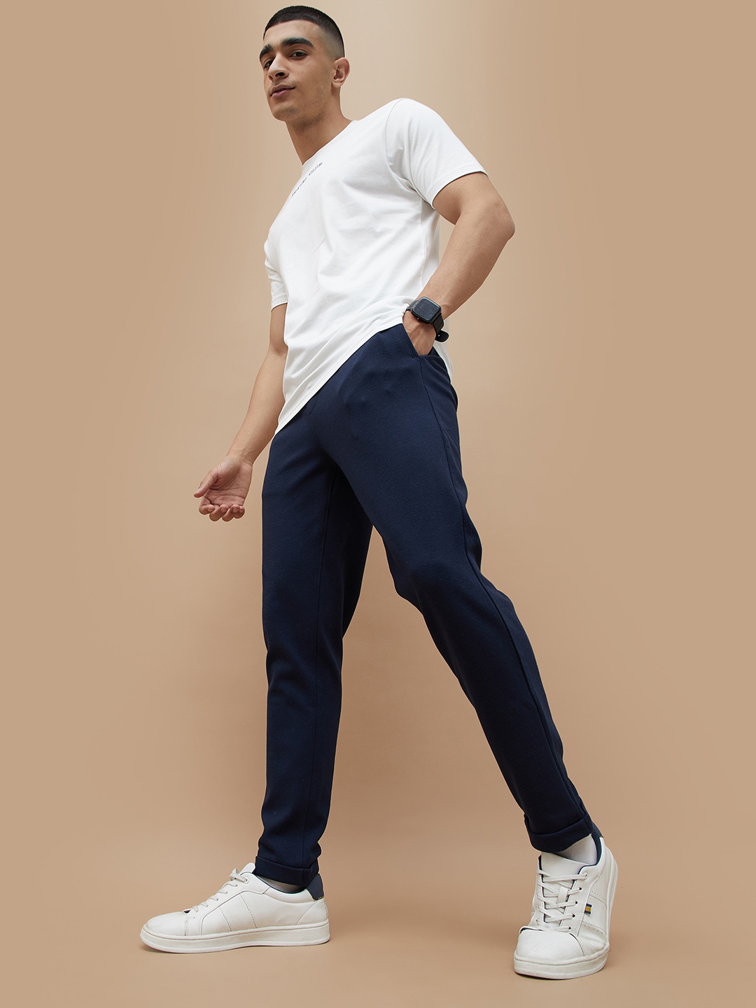 

Fame Forever by Lifestyle Men Slim-Fit Regular Trousers, Blue