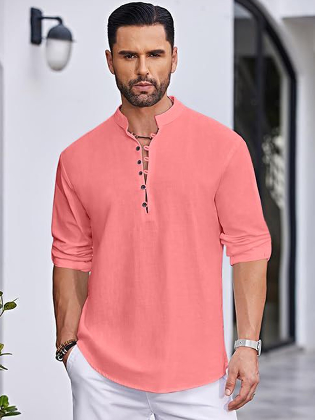 

FINIVO FASHION Men Kurta, Peach