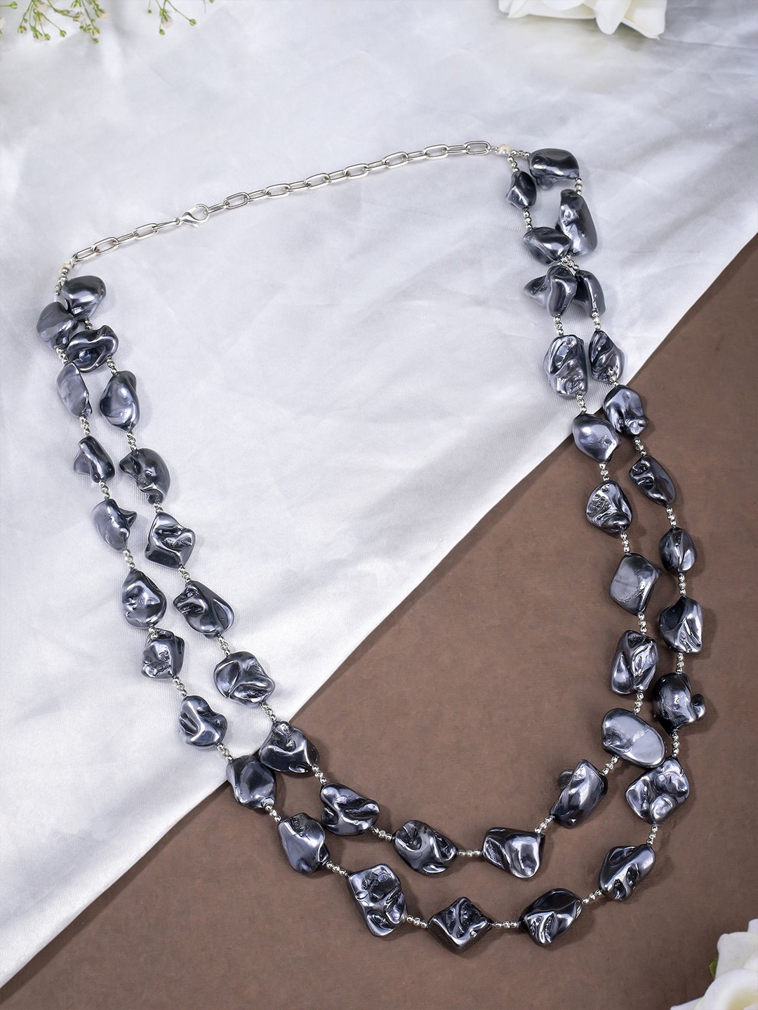 

Designbox Beaded Layered Necklace, Grey