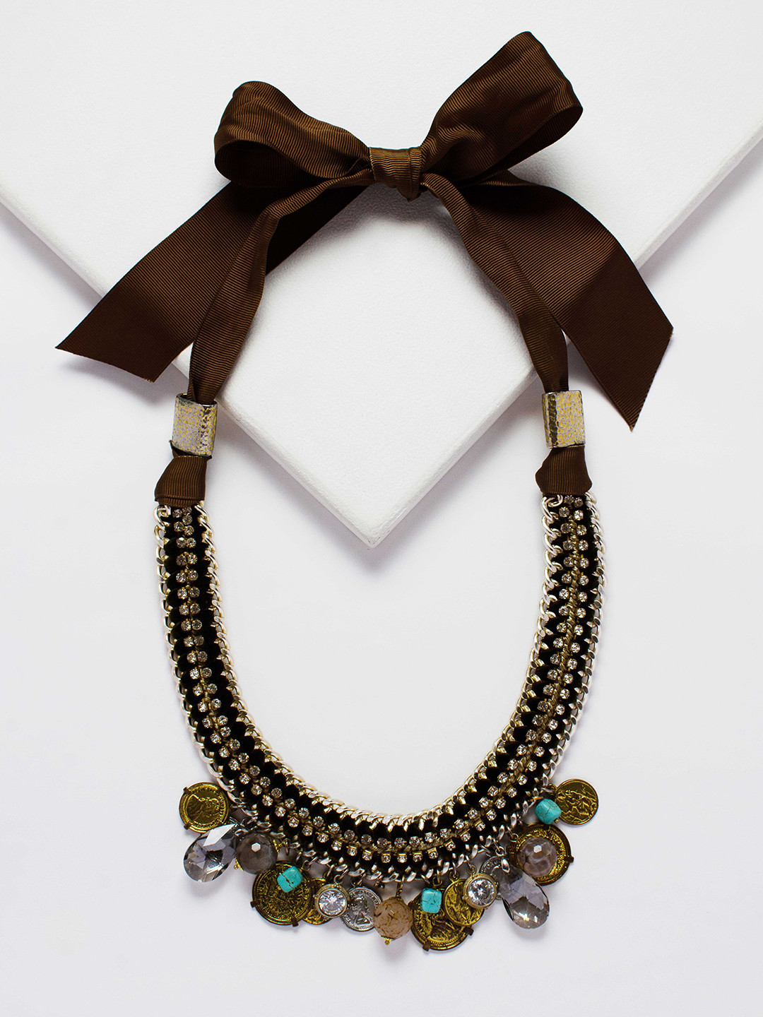 

Rhea Crystals Necklace, Brown