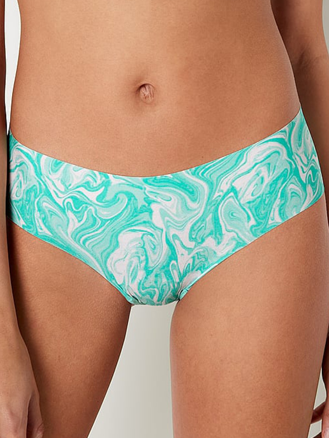 

Victoria's Secret Abstract Printed No-Show Basic Briefs, Blue