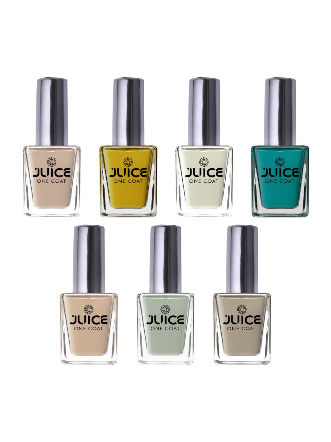 

JUICE One Coat Set Of 7 Long-Wearing & Quick Dry Glossy Nail Polish - 11 ml Each, Peach