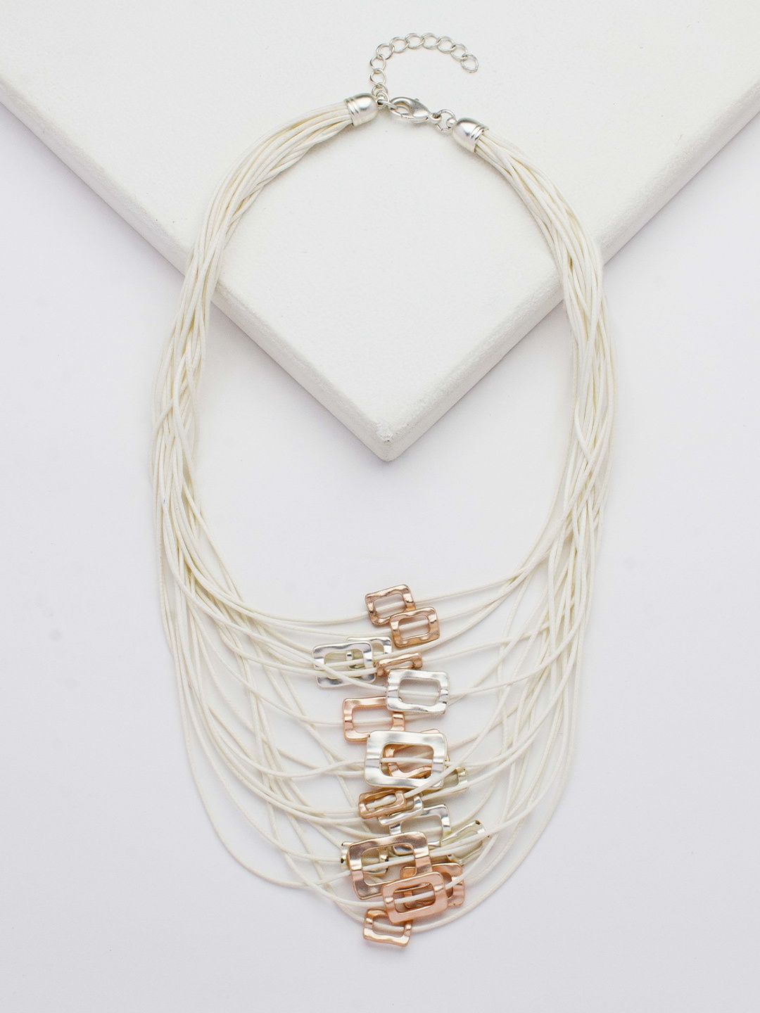 

Rhea Rhodium-Plated Layered Necklace, Silver