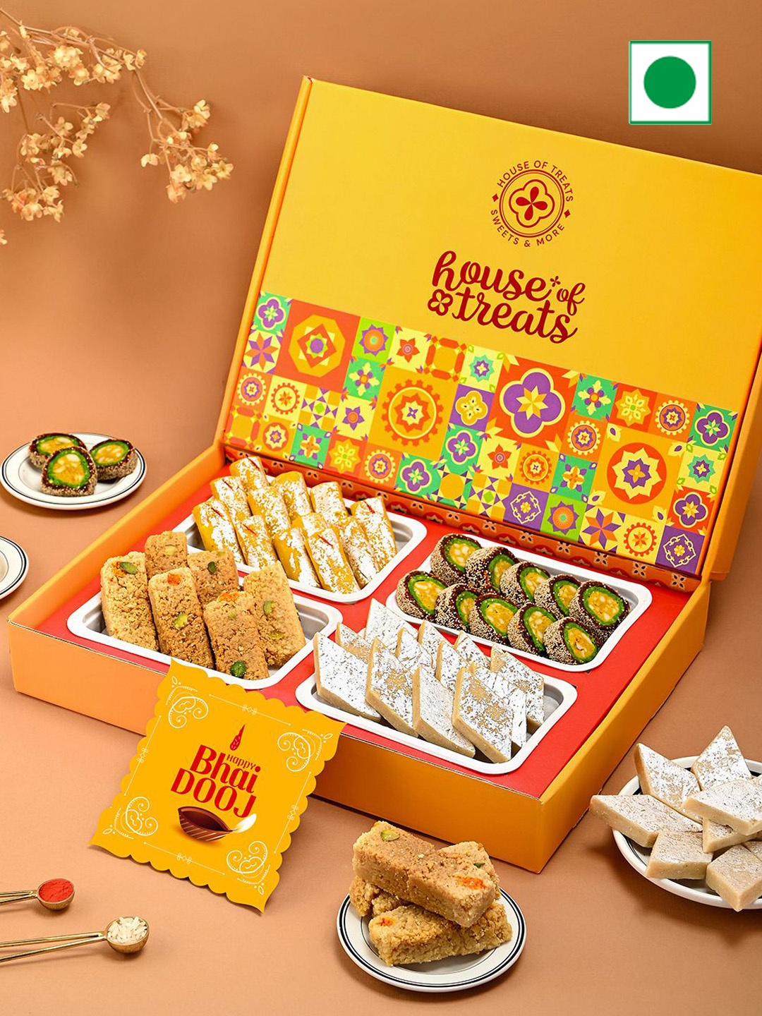 

RawFruit Bhai Dooj Premium Sweets Gift Set, Yellow