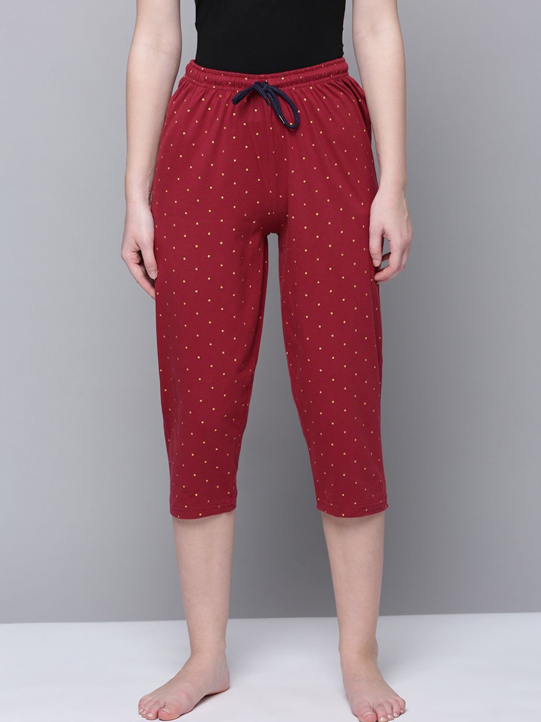 

Kryptic Women Printed Capris, Maroon