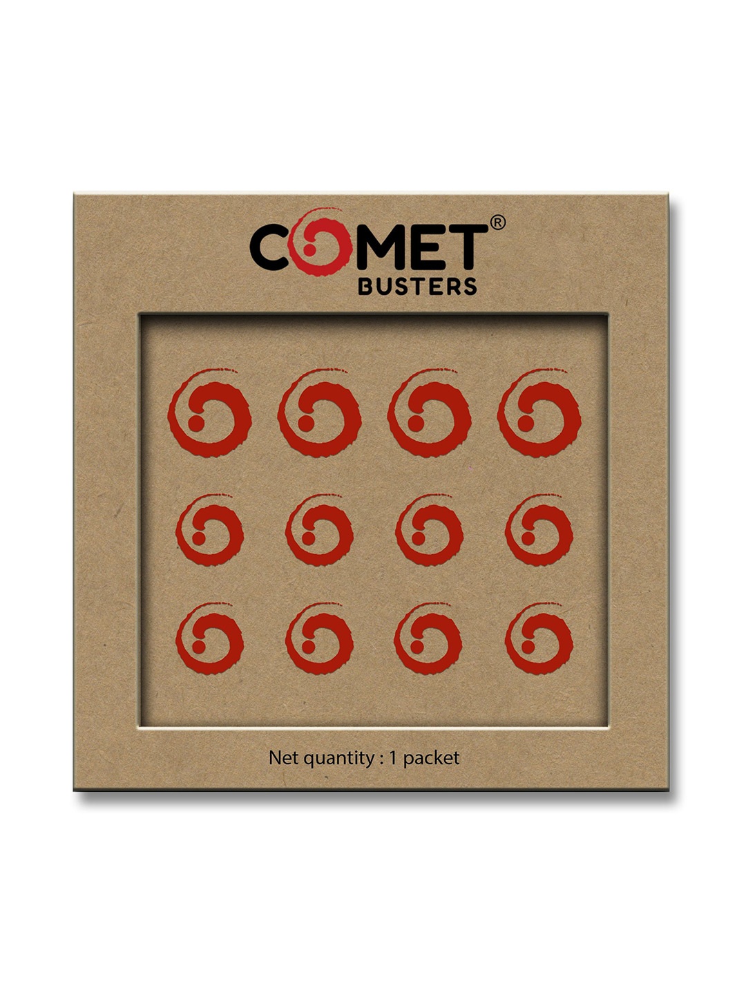 

Comet Busters Circular Traditional Bindis - Red