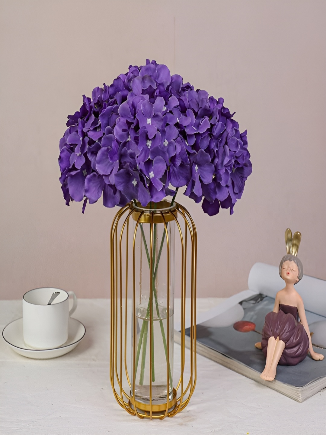 

VRB DECOR Purple 10 Pieces Hydrangea Artificial Flower