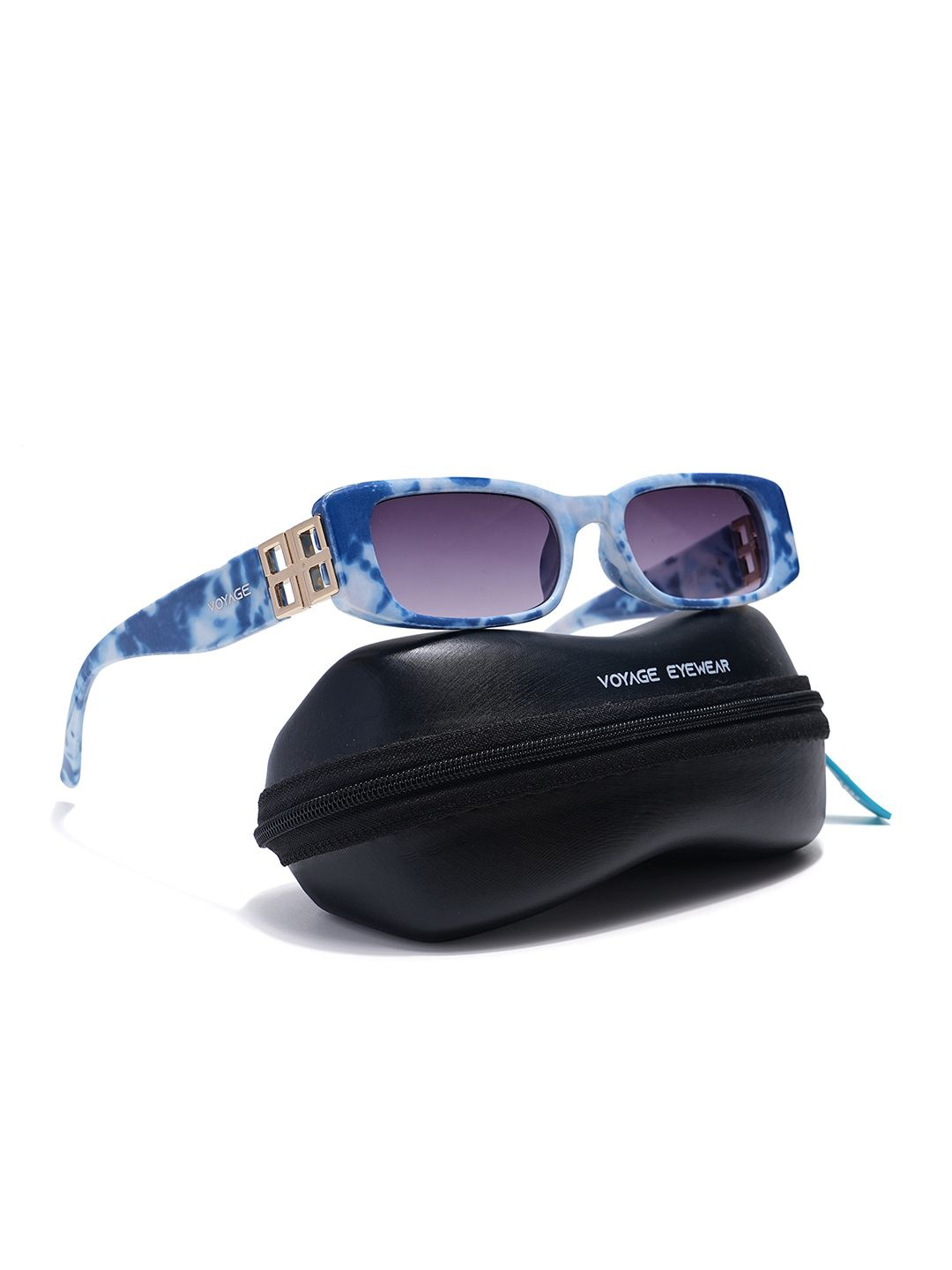 

Voyage Unisex Rectangle Sunglasses with UV Protected Lens, Blue