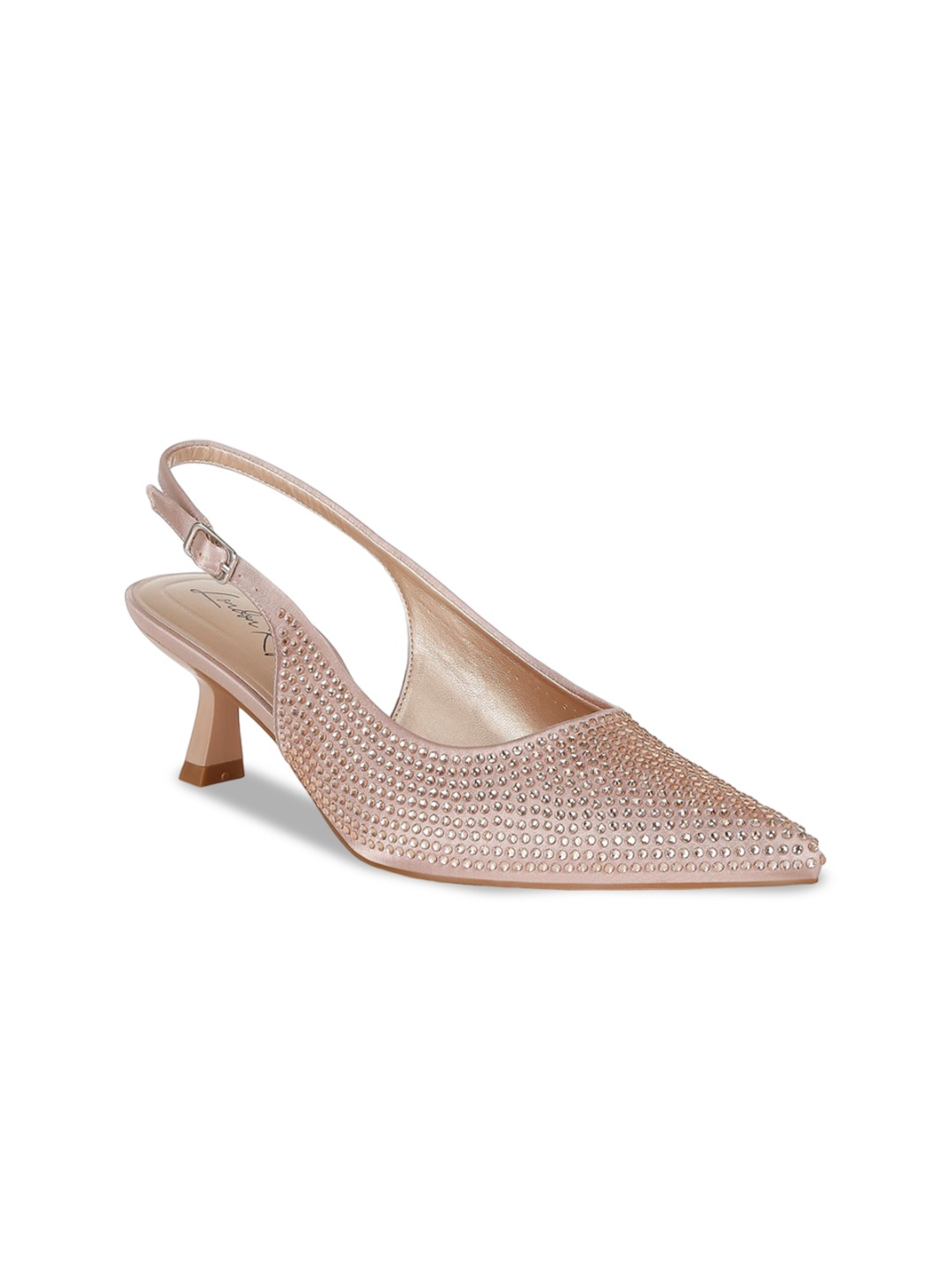 

London Rag Women Embellished Kitten Pumps, Rose gold