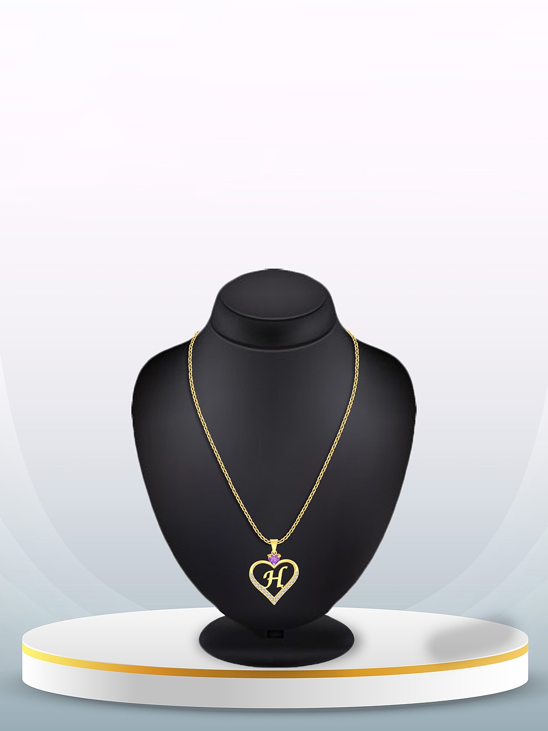 

Heer Collection Gold-Plated Stainless Steel Heart Shaped Pendants with Chains