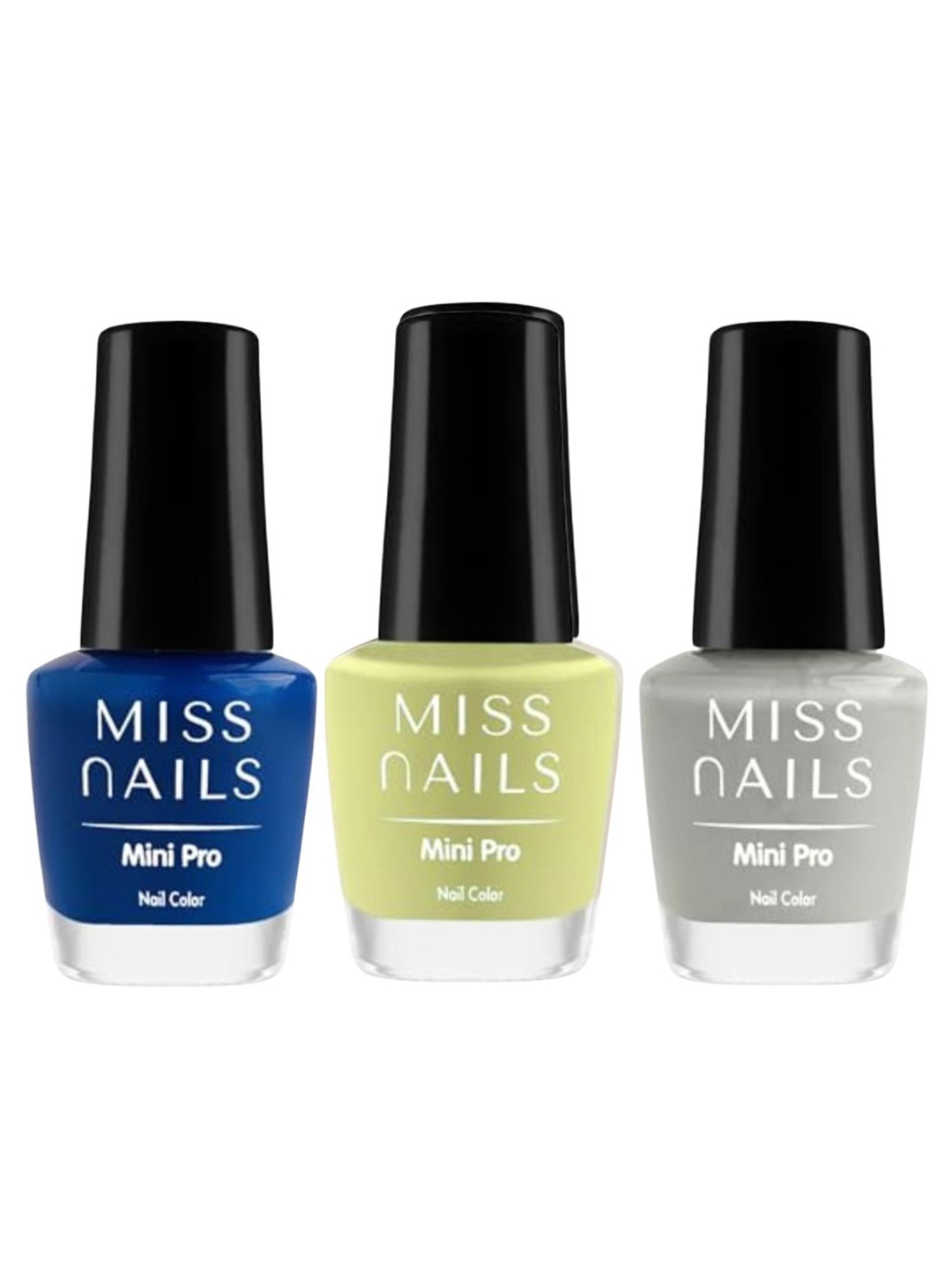 

MISS NAILS Set Of 3 Mini Pro Long Lasting Nail Polish- 10 ml Each -Shade 72, Blue