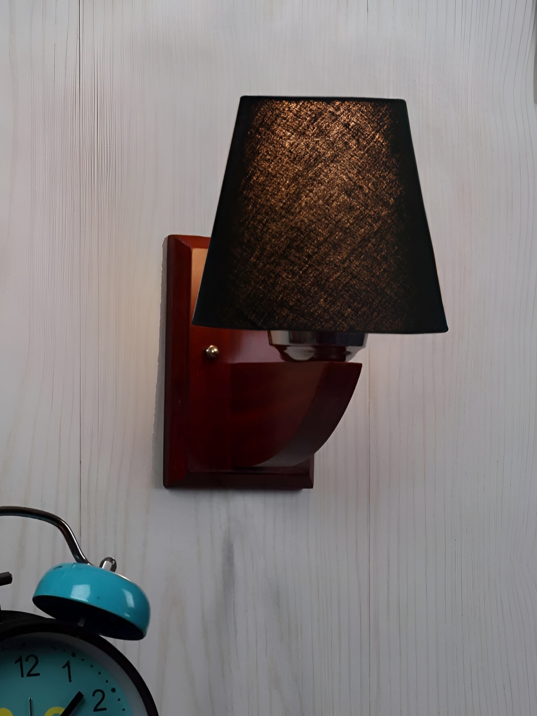 

Devansh Black & Brown Frustum Shaped Contemporary Wooden Wall Lamp