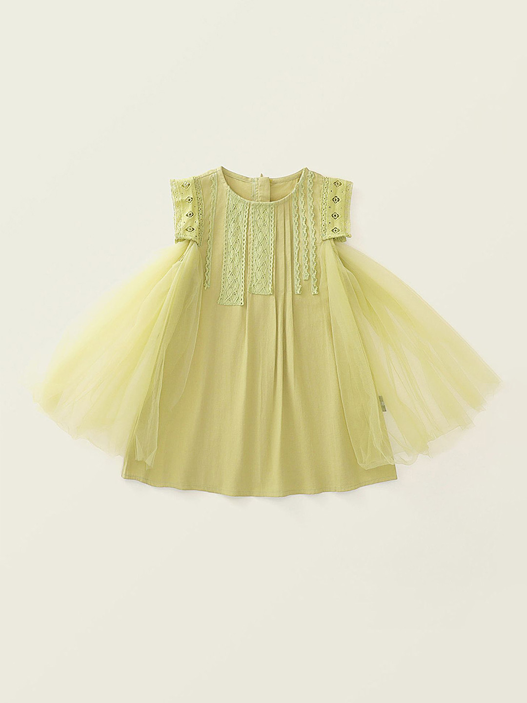 

LULU & SKY Organic Cotton A-Line solid Dress, Green