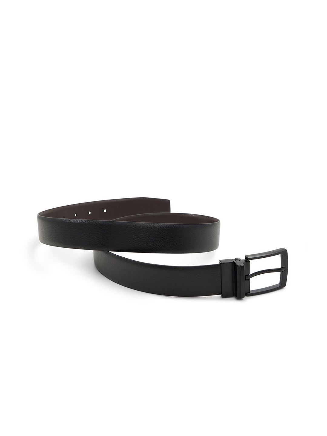 

ALDO Men Solid Tang Closure Leather Casual Belt, Black