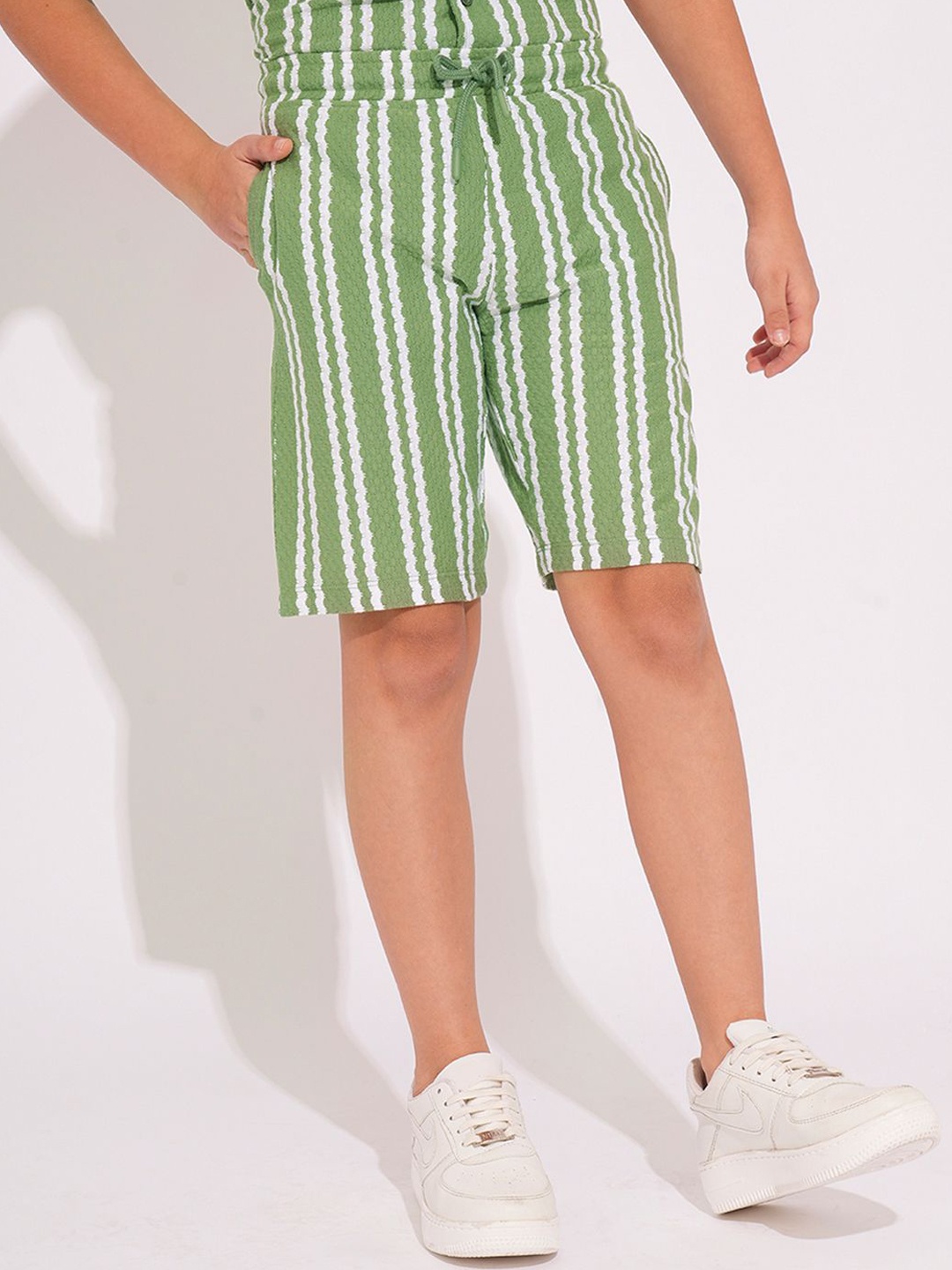 

Jack & Jones Junior Boys Striped Technology Shorts, Green