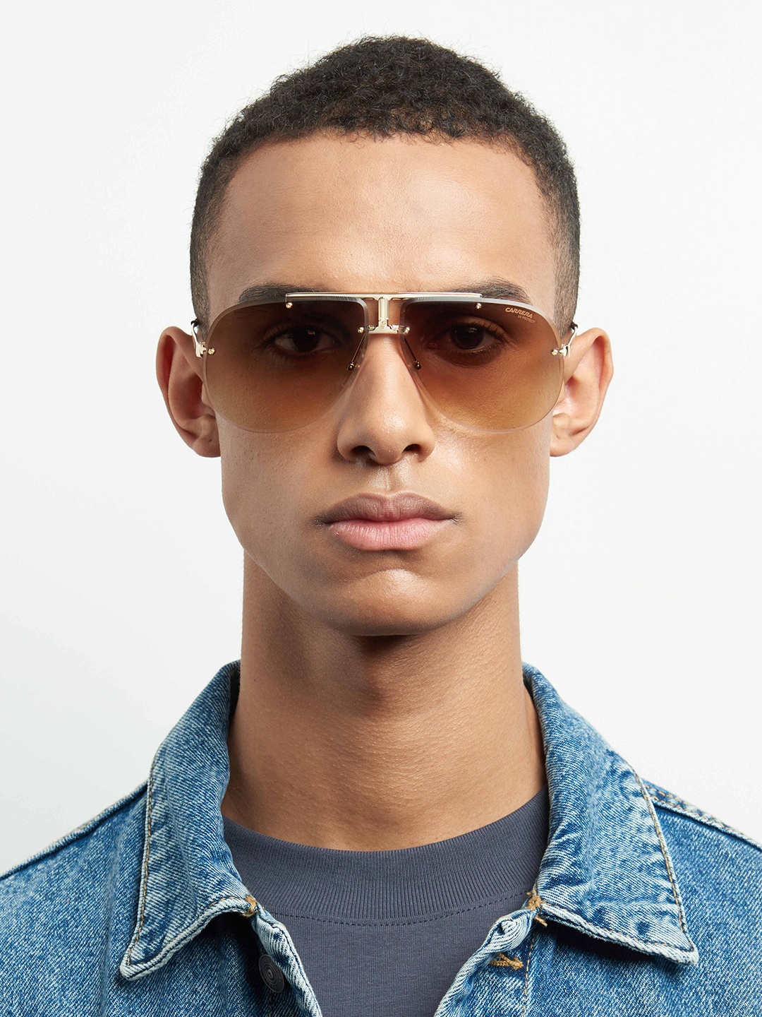

Carrera Unisex Aviator Sunglasses with UV Protected Lens 20538506J6586, Brown
