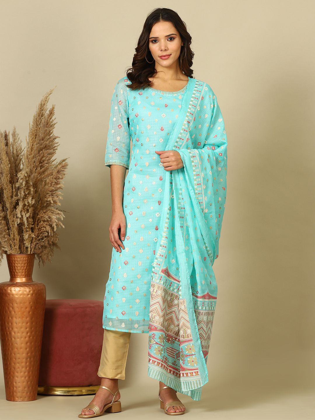 

AURELIA Women Ethnic Motifs Printed Dupatta, Blue
