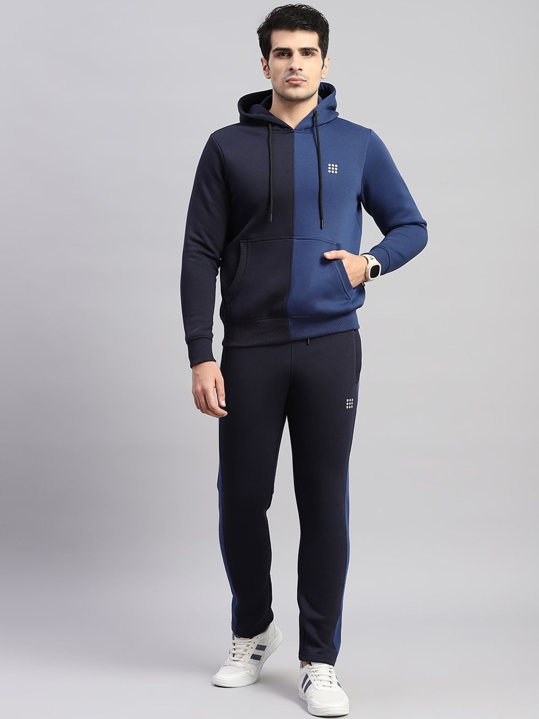 

rock.it Men Printed Cotton Tracksuit, Navy blue