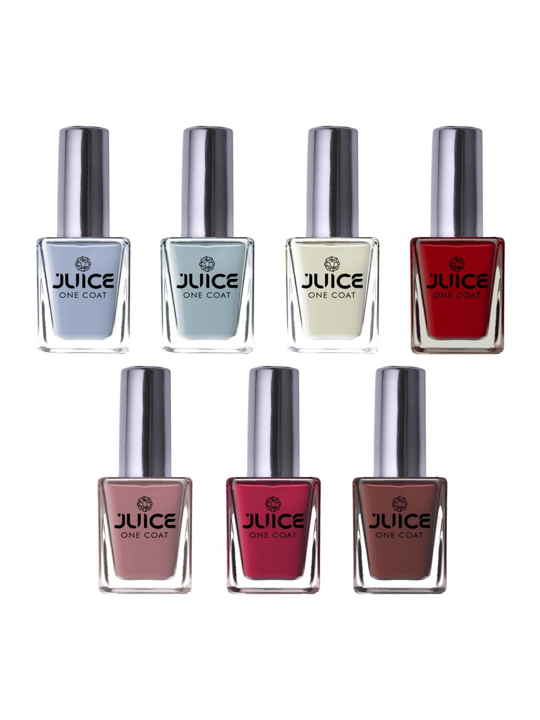 

JUICE One Coat Set Of 7 Long-Wearing & Quick Dry Glossy Nail Polish - 8. 5 ml Each, Blue