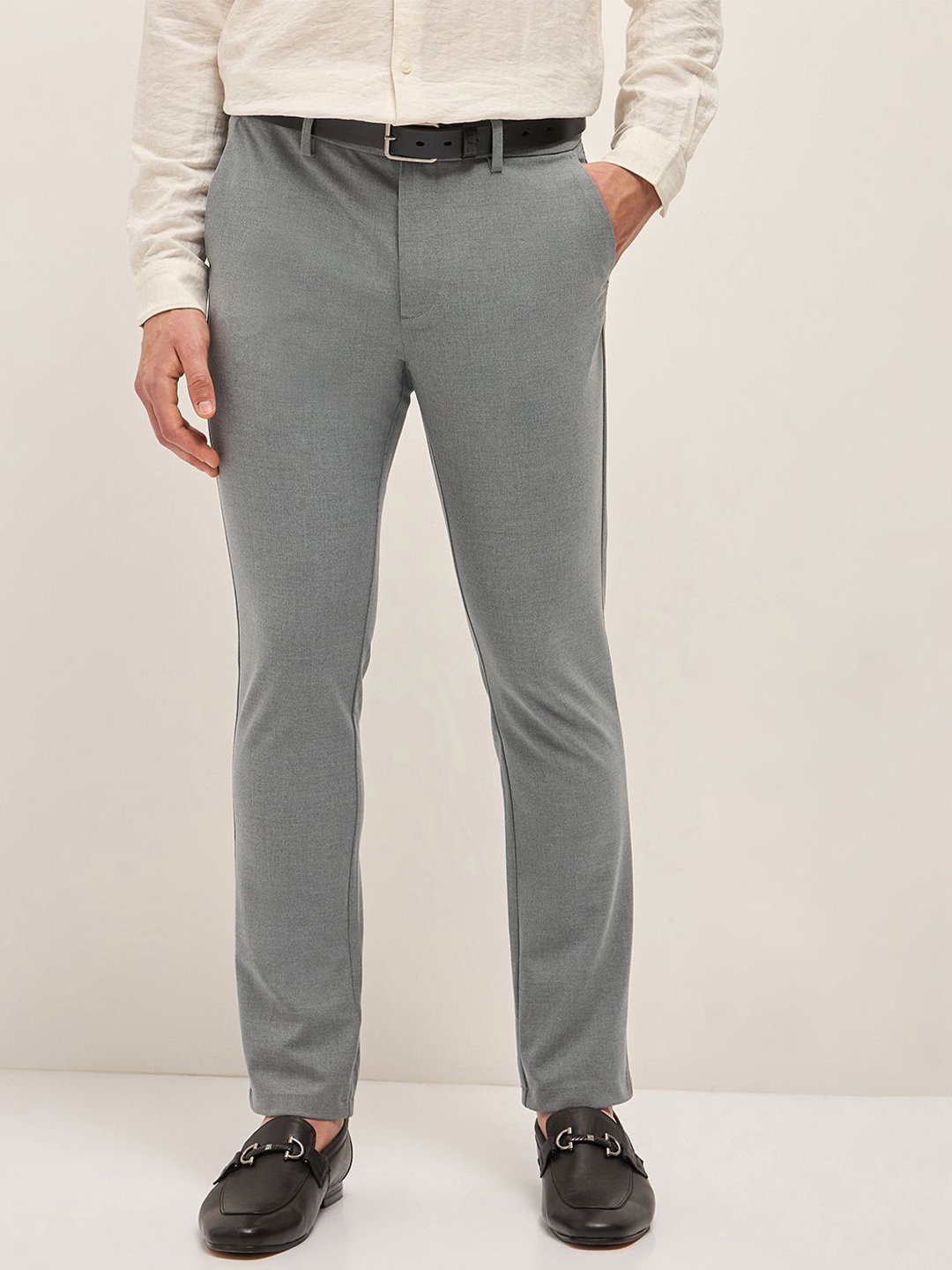 

THE BEAR HOUSE Men Slim Fit Trousers, Grey