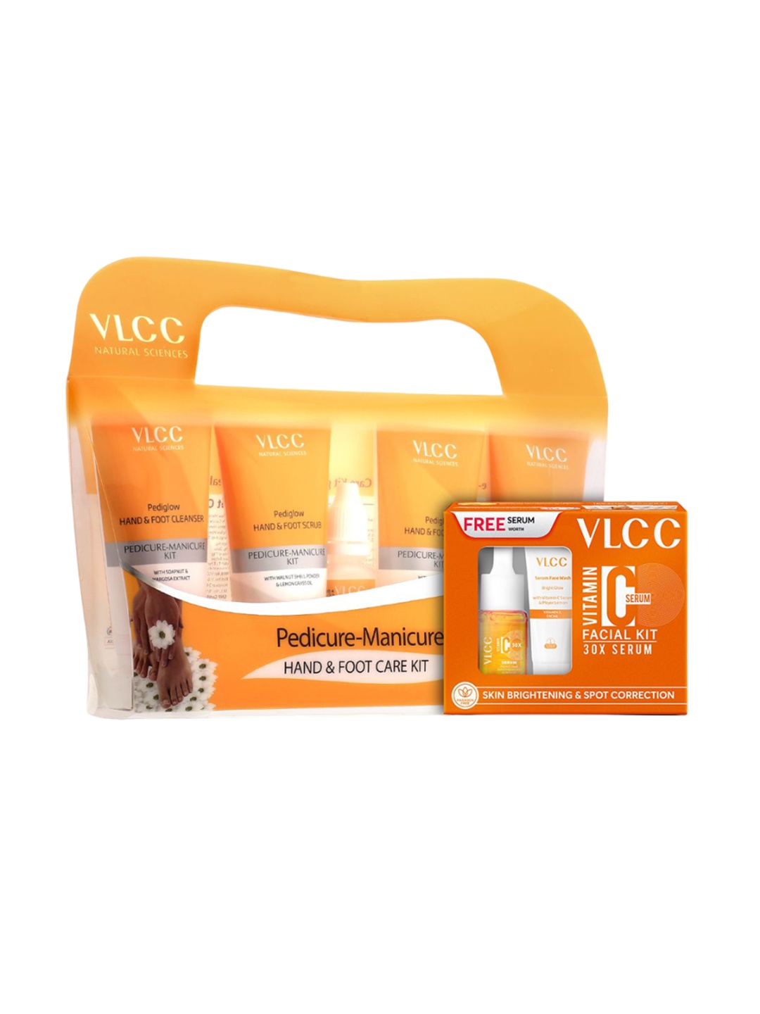

VLCC Pedicure & Manicure Kit With Vitamin C Facial Kit, Orange
