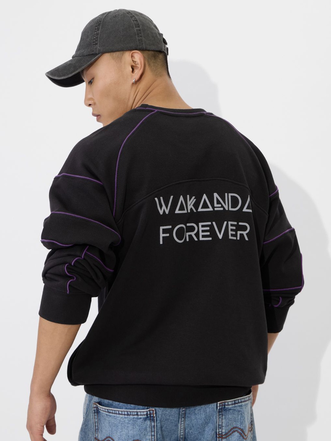 

The Souled Store Men Typography Printed Sweatshirt, Black