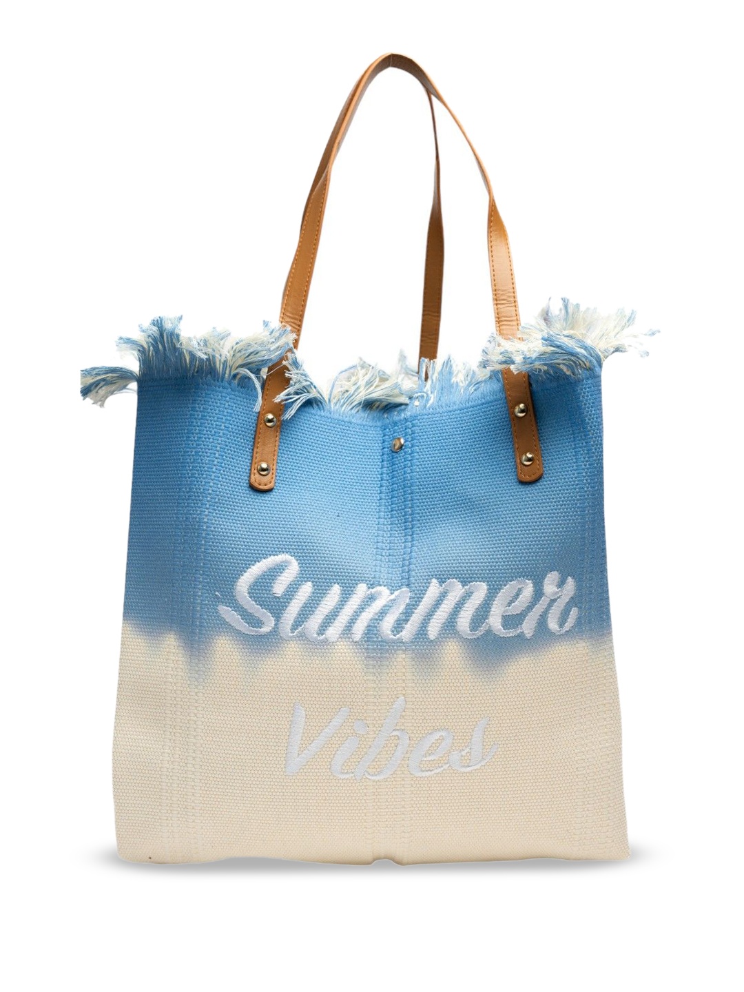 

Vdesi Women Colourblocked Oversized Tote Bag, Beige