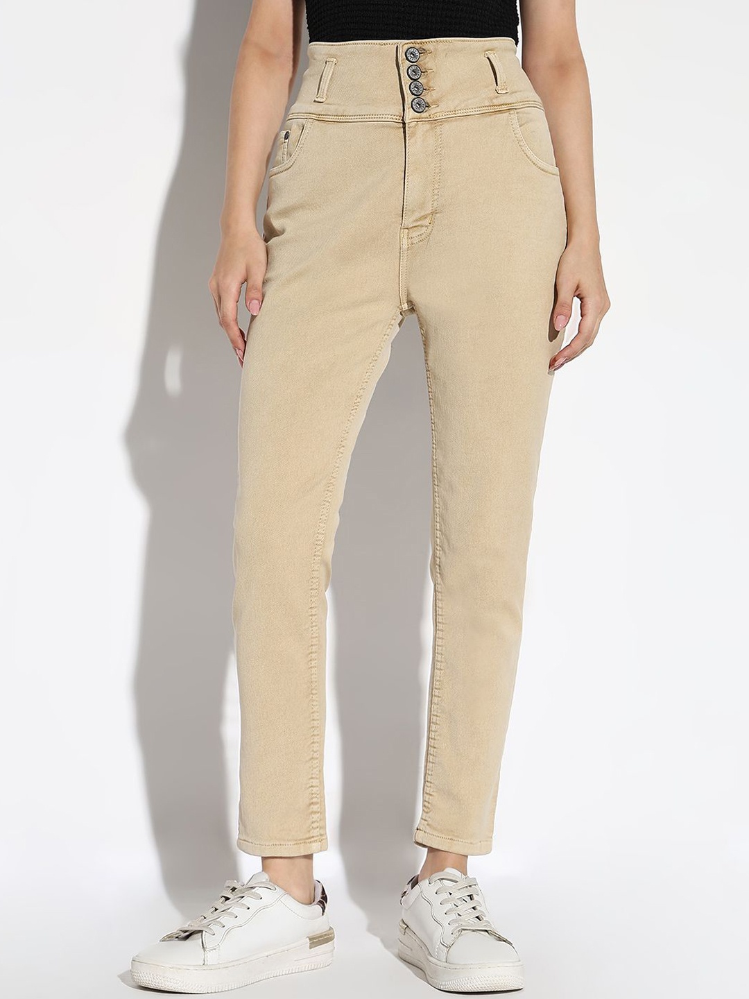 

SHOWOFF Women Comfort Slim Fit Light Fade Denim Jeans, Beige