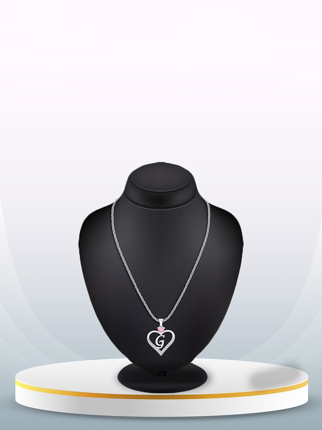 

Heer Collection Silver-Plated Heart Shaped Cubic Zirconia Pendant With Chain