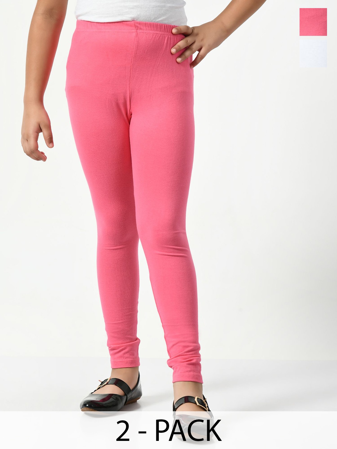 

KAYU Girls Pack Of 2 Ankle-Length Lenggings, Pink