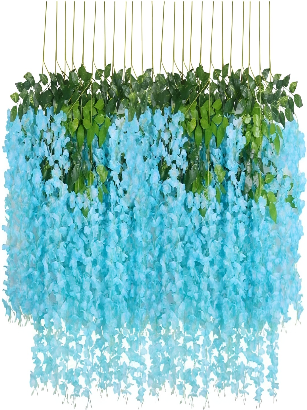 

VRB DECOR Blue 10 Pieces Hanging Artificial Flower