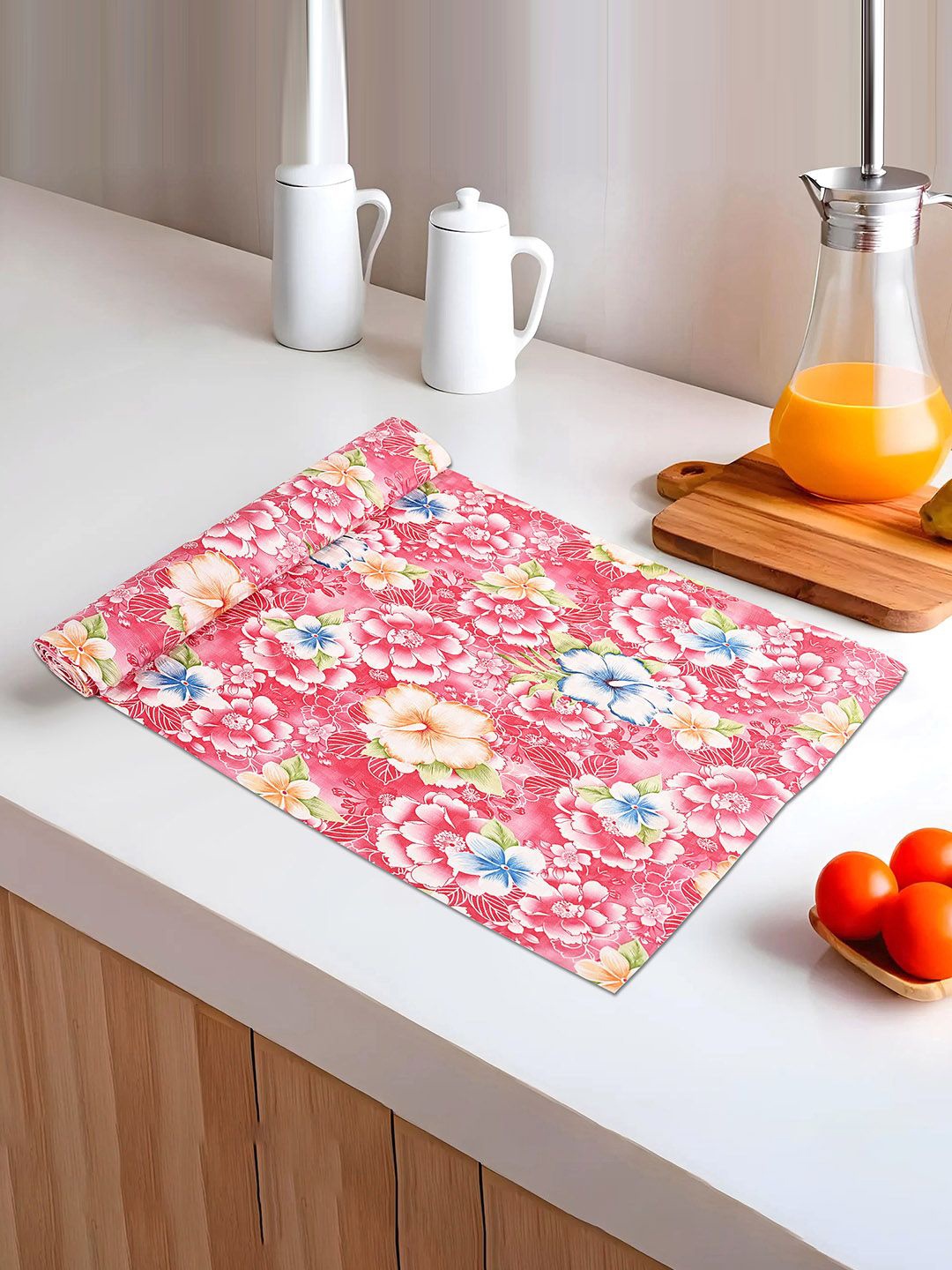 

Kuber Industries Red & Blue Printed Water Resistant Shelf Liner Organisers