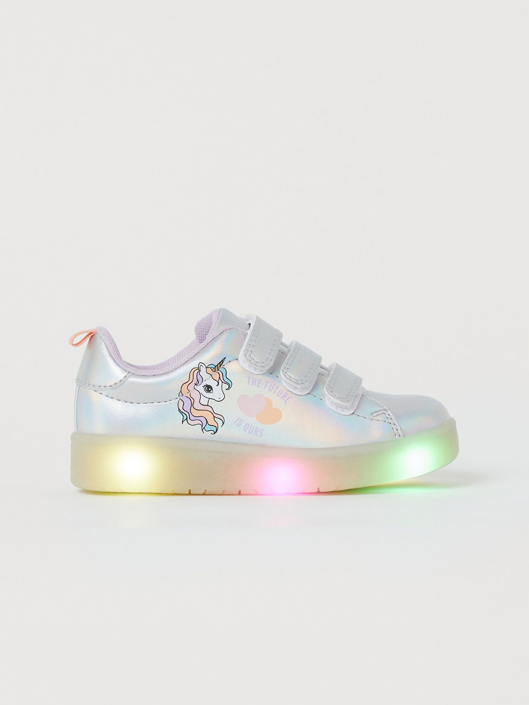 

H&M Girls Flashing Velcro PU Sneakers, White