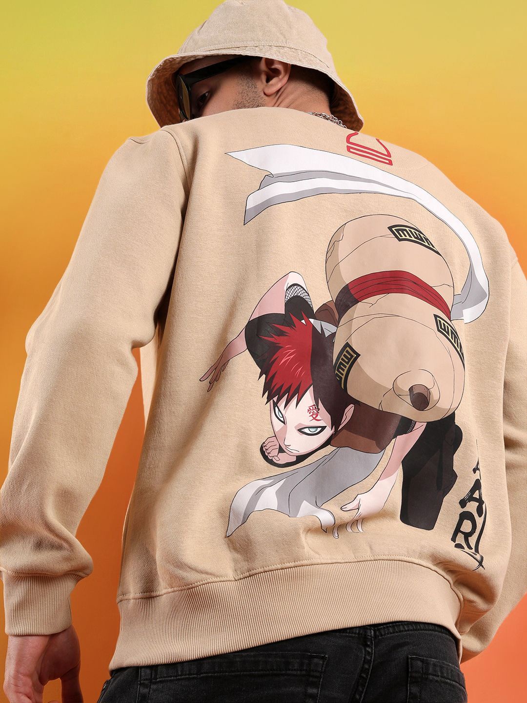 

WROGN Graphic Anime Printed Sweatshirt, Beige