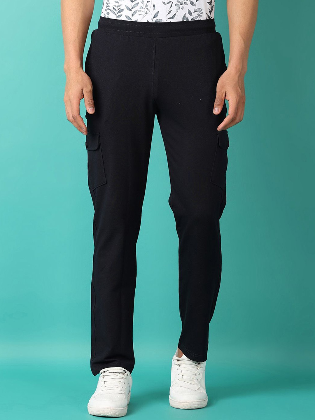 

V-Mart Men Mid-Rise Track Pants, Black