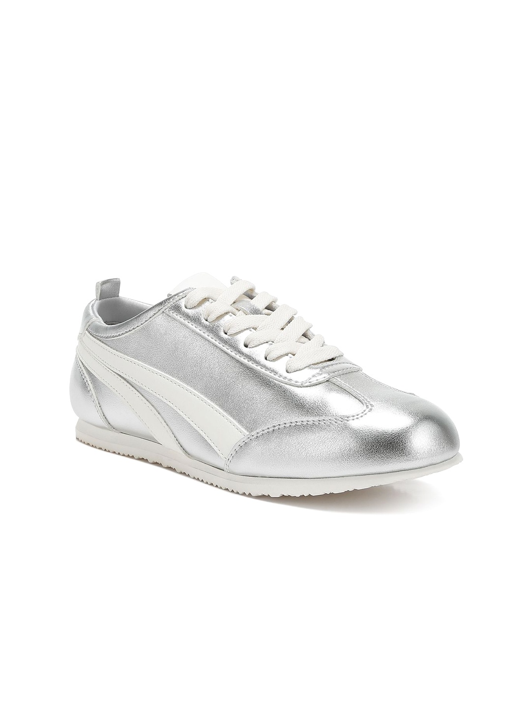 

London Rag Women Leather Sneakers, Silver