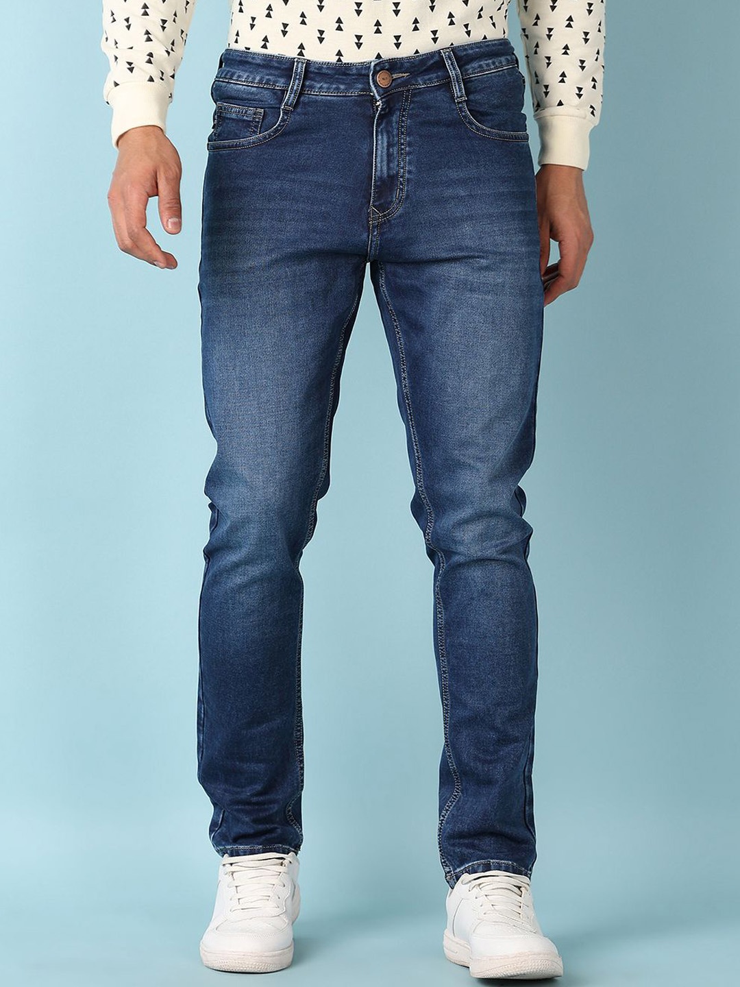 

V-Mart Men Slim Fit Light Fade Stretchable Jeans, Blue