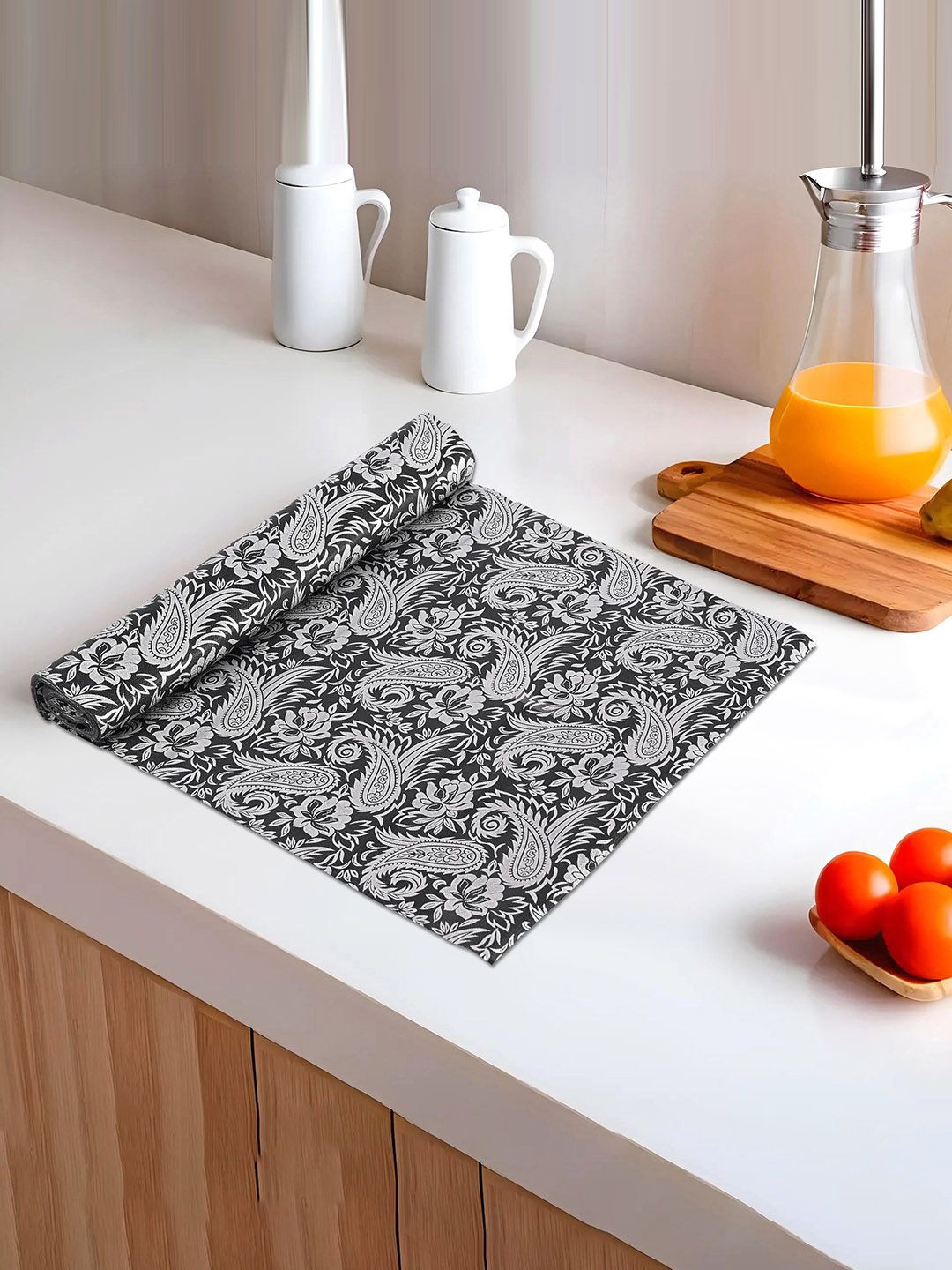 

Kuber Industries Grey & Black Water Resistant Shelf Liner Organiser
