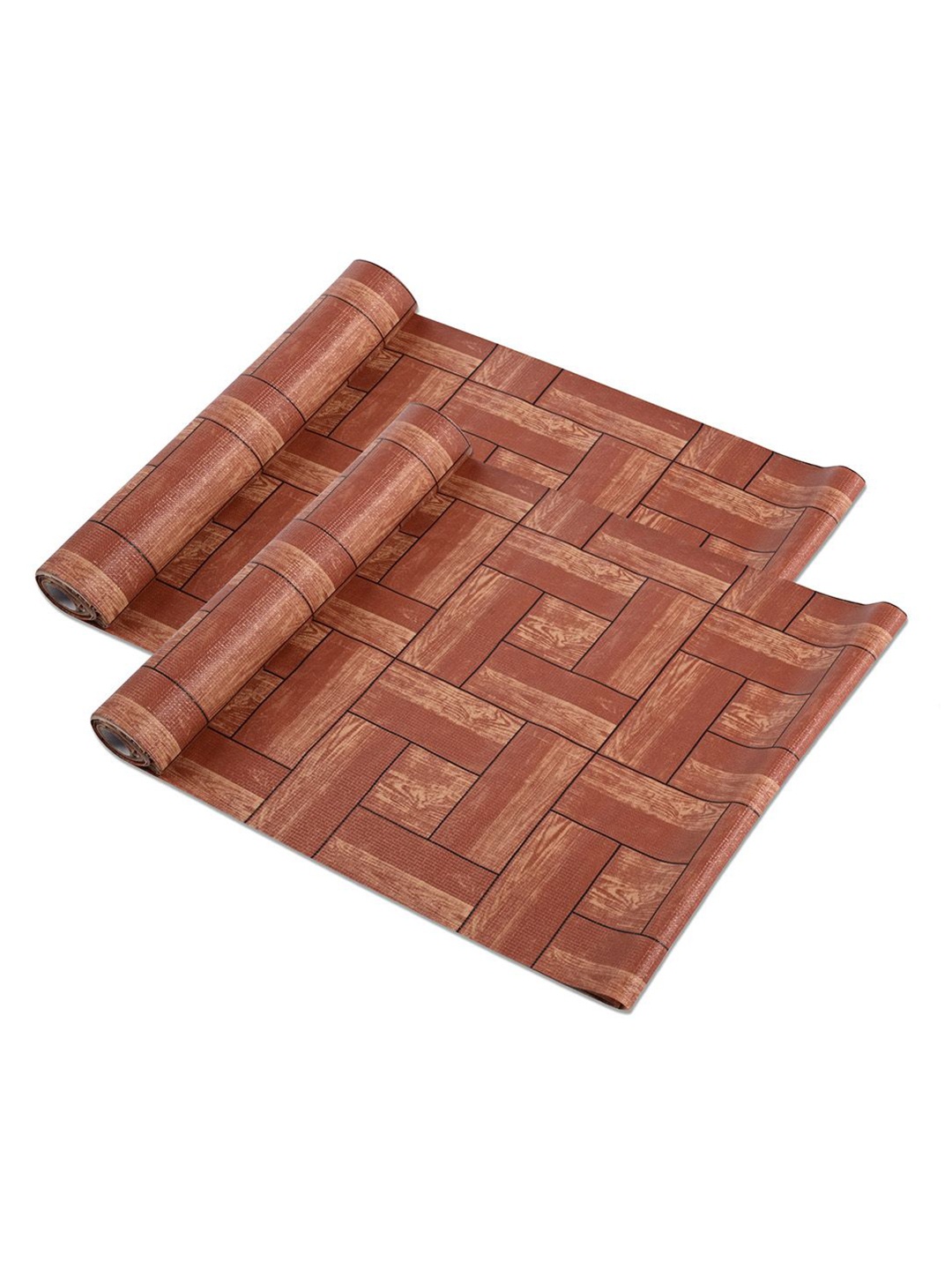 

Kuber Industries Brown 2 Pieces Printed Shelf Liner Organisers