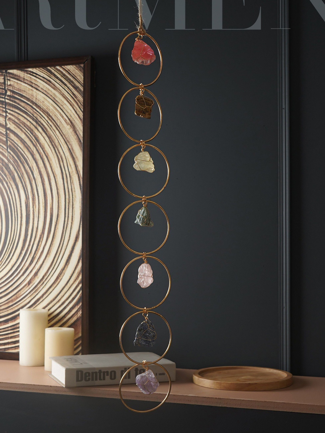 

THE ARTMENT Blue & Yellow Crystal Healing Wall Hanging
