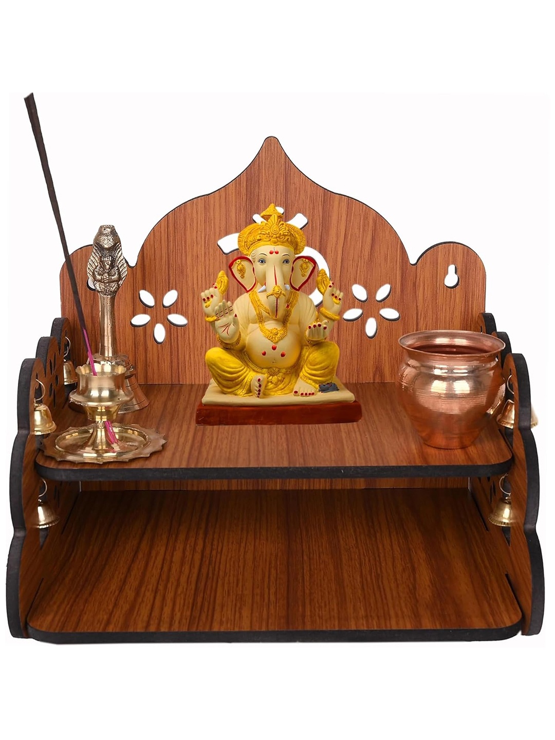 

Gojeeva Brown Wooden Home Temple