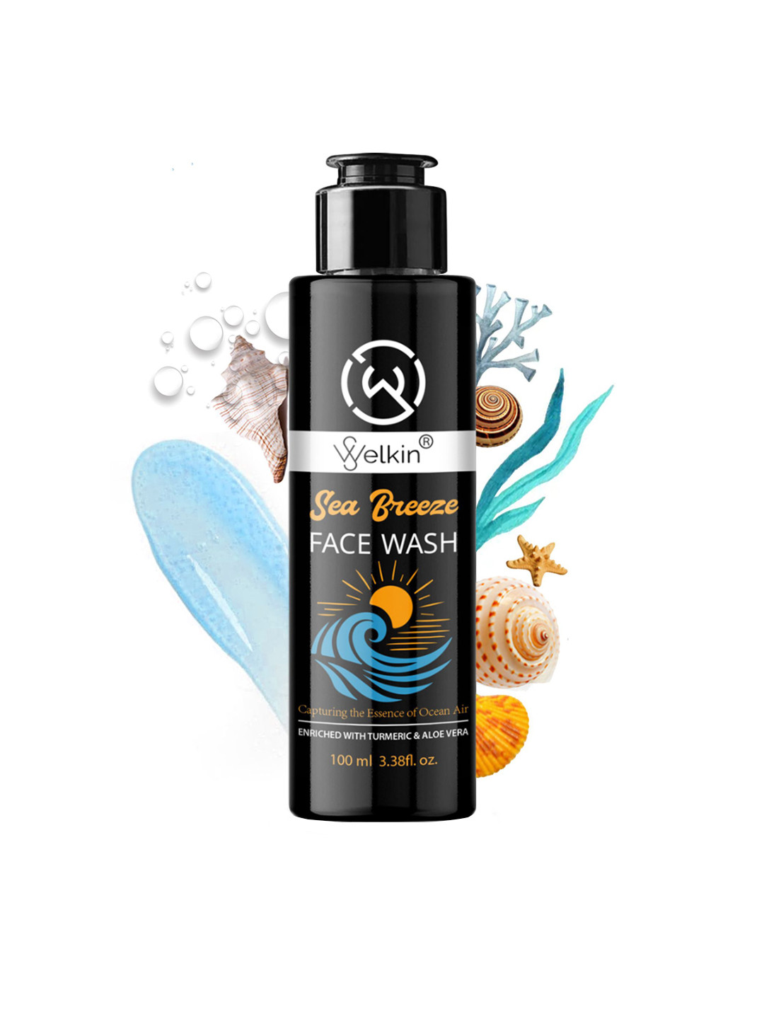 

WELKIN Men Set Of 3 Sea Breeze Face Wash With Turmeric & Aloe Vera - 100ml, White