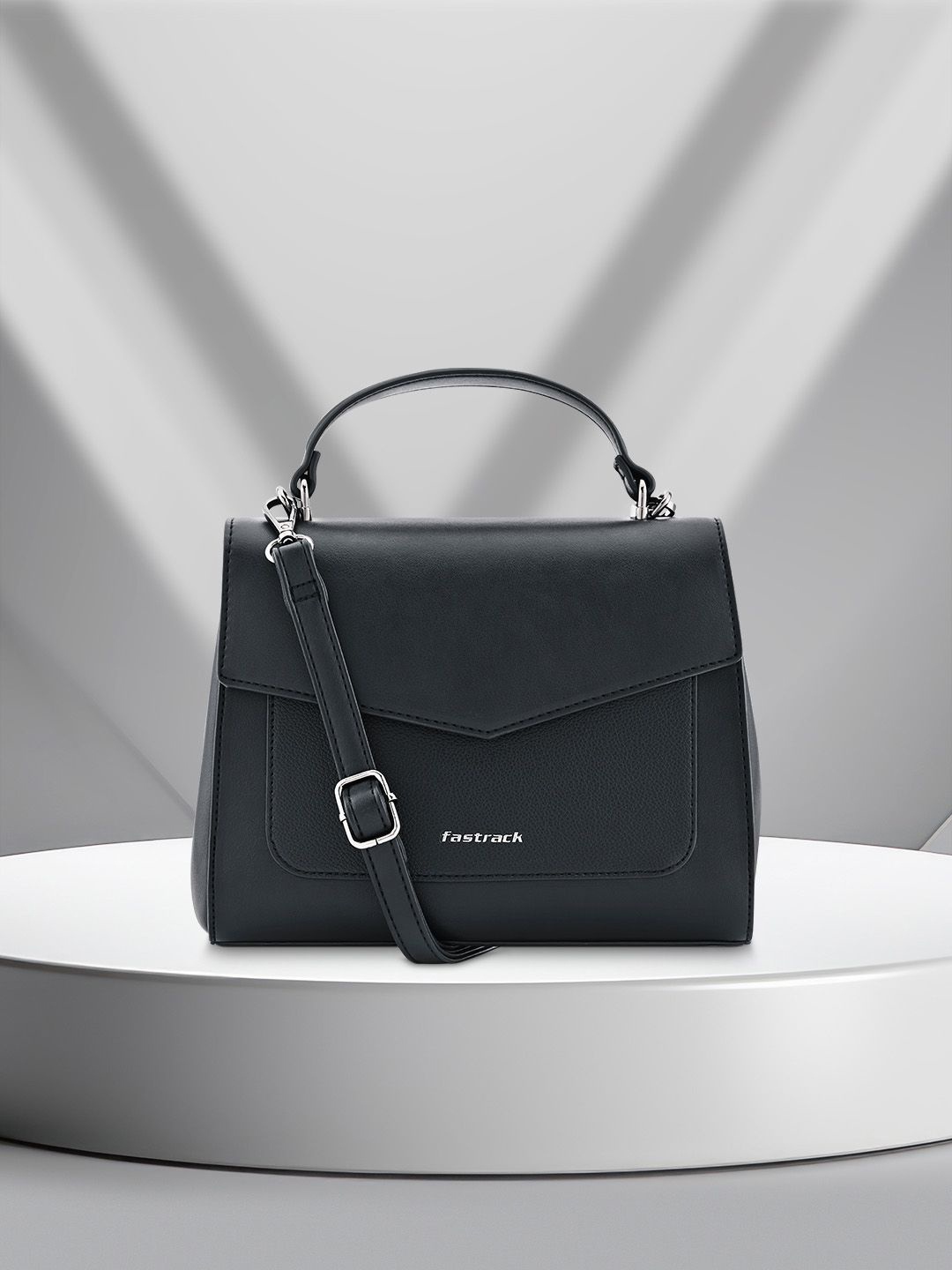 

Fastrack Women Textured Satchel Bag, Black