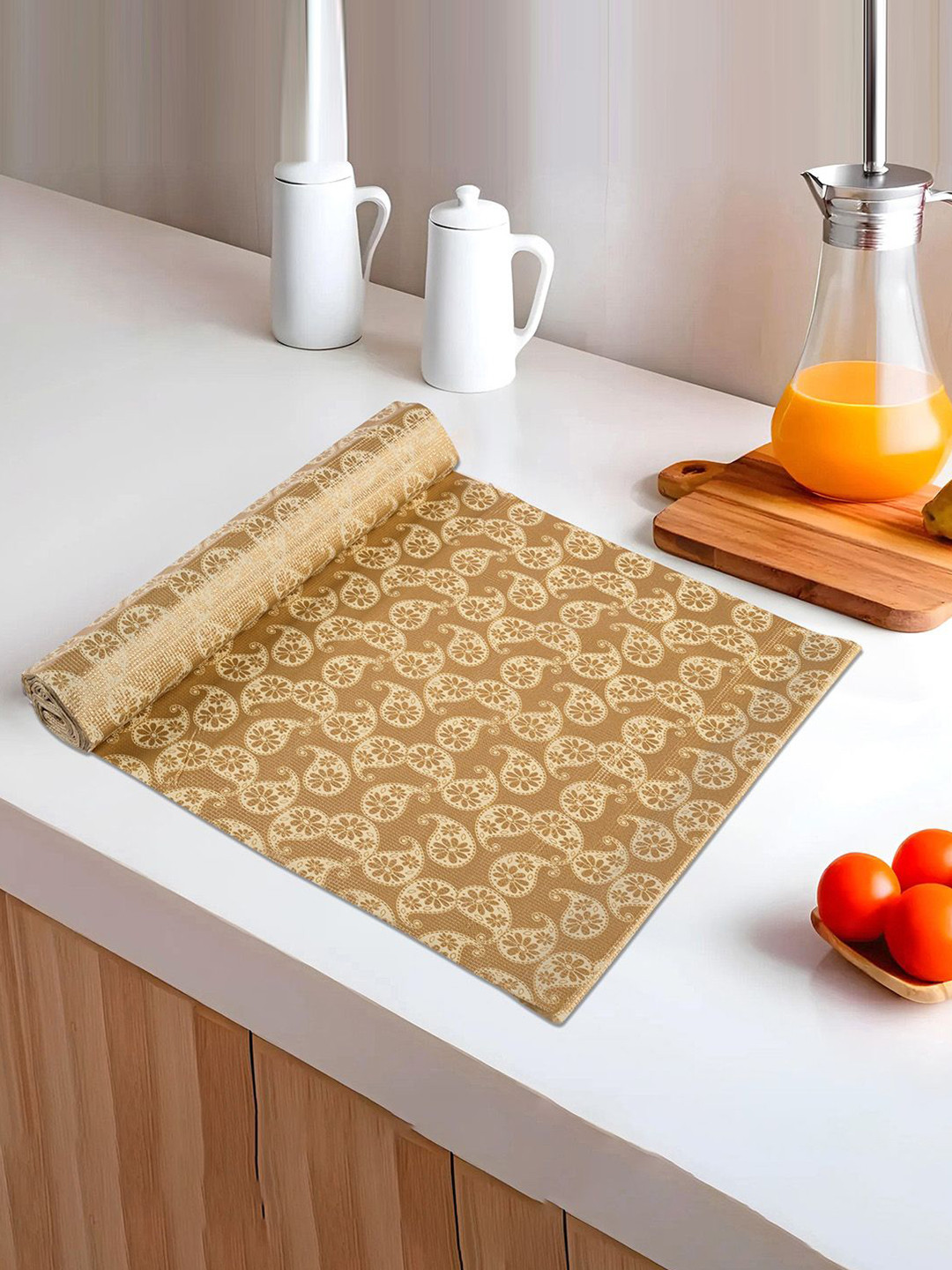 

Kuber Industries Cream-Coloured Printed Water Resistant Shelf Liner Organisers