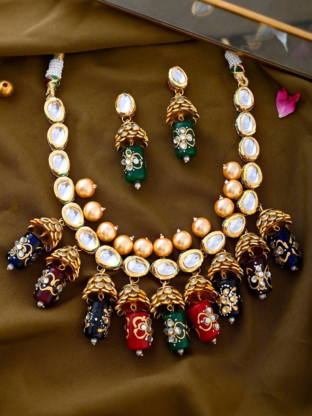 

Shoshaa Gold-Plated Kundan-Stone & Studded Jewellery Set