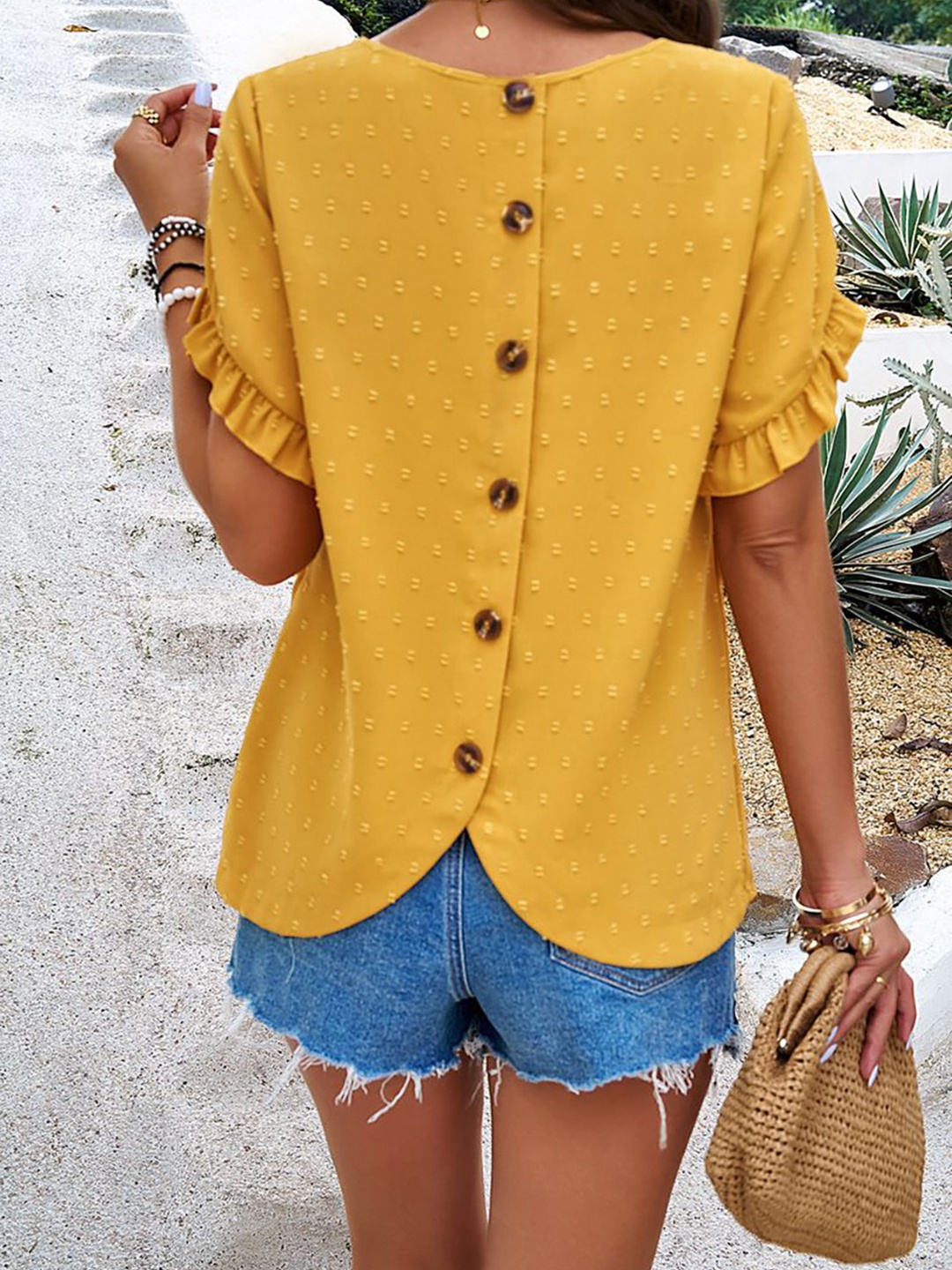 

StyleCast Women Solid Round Neck Top, Mustard