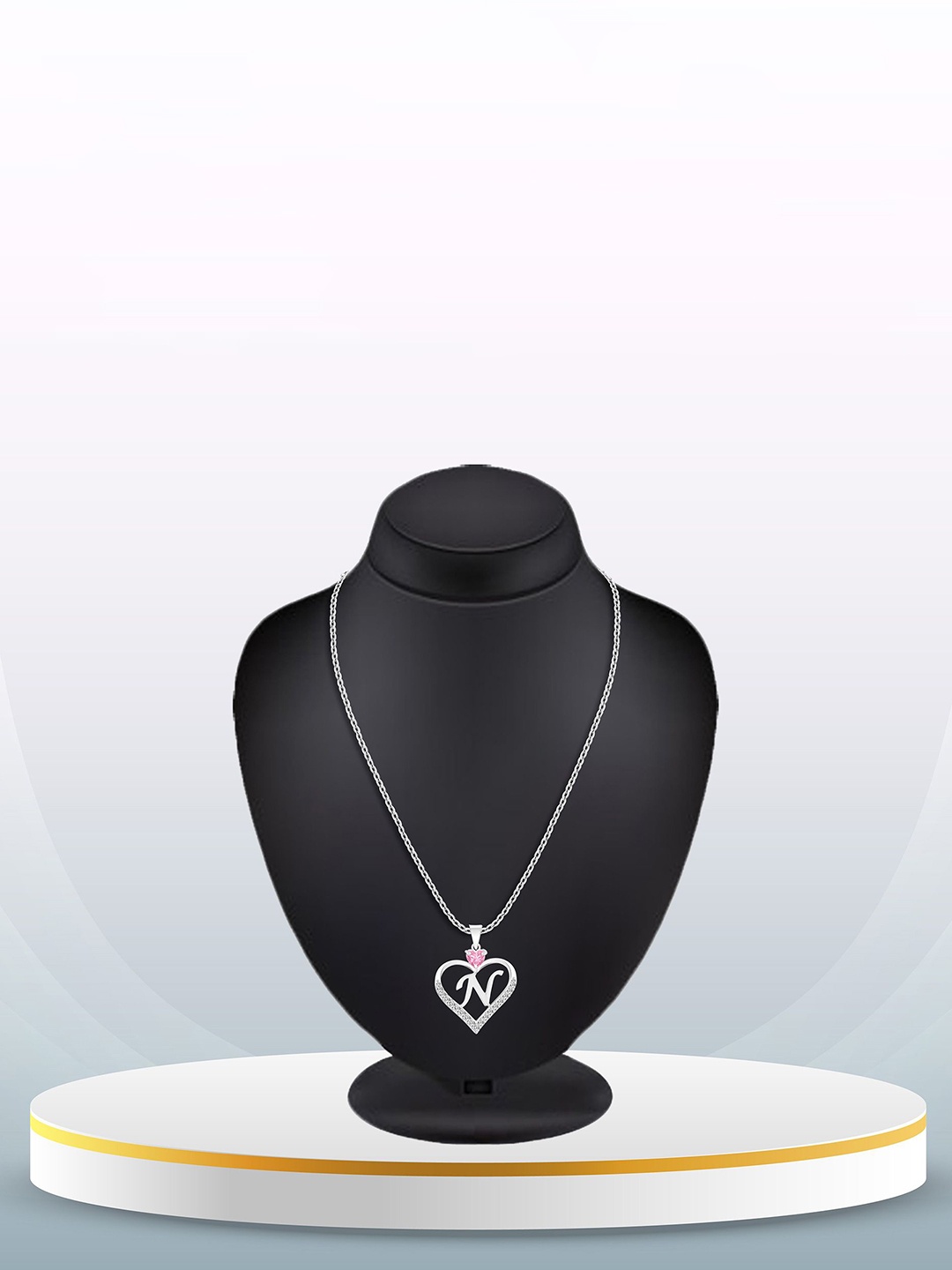 

Heer Collection Silver-Plated Stainless Steel Cubic Zirconia Antique Pendants with Chain